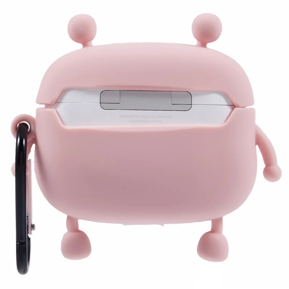 For Apple AirPods Pro Silicone Cover Bubble Stress Relief Frog Protective Case - Pink - 2