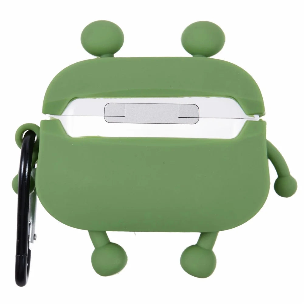 For Apple AirPods Pro Bluetooth-compatible Earphones Silicone Cover Sausage Mouth Frog Protective Case - Green - 2
