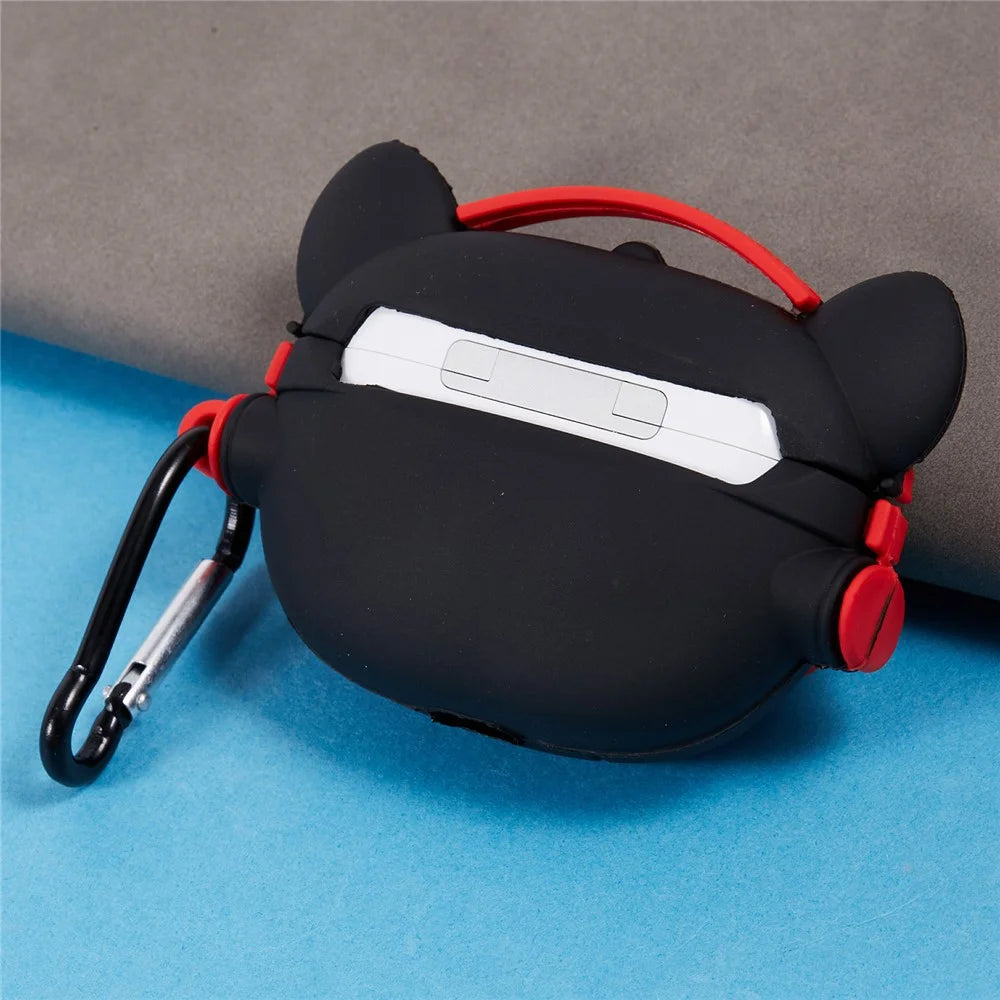For Apple AirPods Pro Bluetooth-compatible Earphones Silicone Cover Headset Dog Protective Case with Carabiner - 4