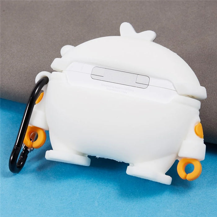 For Apple AirPods Pro Bluetooth-compatible Earphones Silicone Cover Space Duck Protective Case with Carabiner - 4
