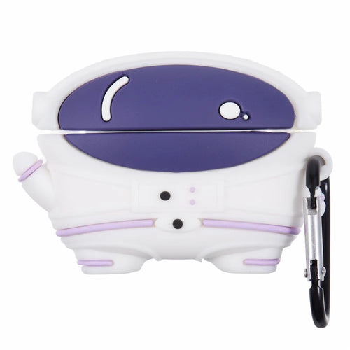 For Apple AirPods Pro Bluetooth-compatible Earphones Silicone Cover Astronaut Protective Case with Carabiner - 1