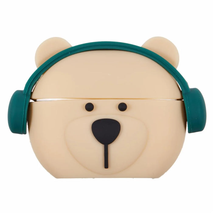 For Apple AirPods Pro Bluetooth-compatible Earphones Silicone Cover Headset Bear Protective Case with Carabiner - 1