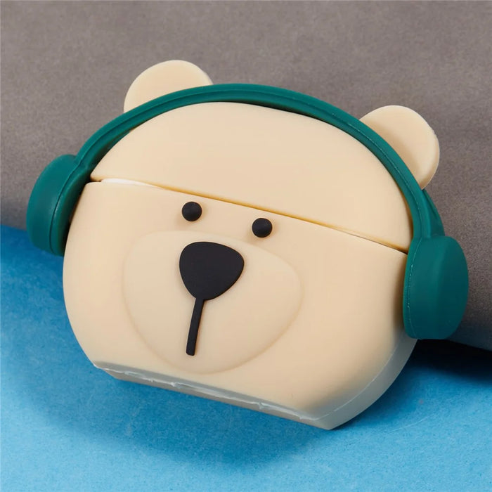 For Apple AirPods Pro Bluetooth-compatible Earphones Silicone Cover Headset Bear Protective Case with Carabiner - 3