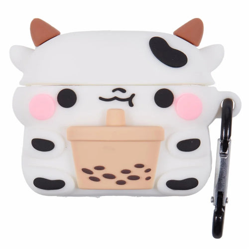 For Apple AirPods 3 Silicone Cover Milk Tea Cow Bluetooth-compatible Earphones Protective Case - 1