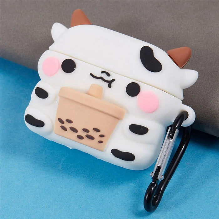 For Apple AirPods 3 Silicone Cover Milk Tea Cow Bluetooth-compatible Earphones Protective Case - 3