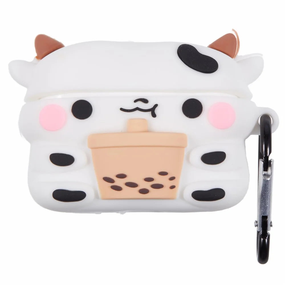 For Apple AirPods Pro Silicone Cover Milk Tea Cow Bluetooth-compatible Earphones Protective Case - 1