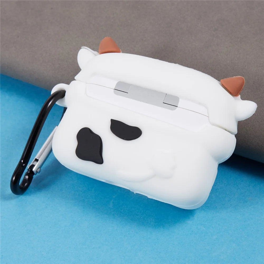 For Apple AirPods Pro Silicone Cover Milk Tea Cow Bluetooth-compatible Earphones Protective Case - 4