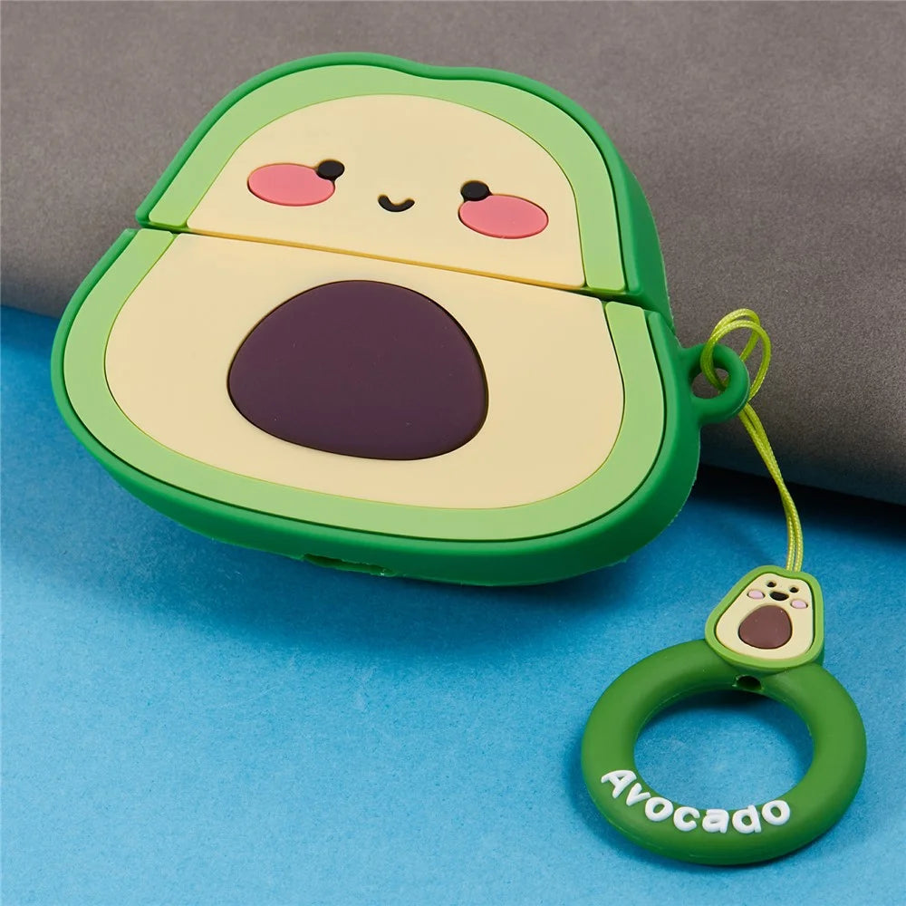 For Apple AirPods Pro Bluetooth-compatible Earphones Silicone Cover Cartoon Avocado Protective Case - 3
