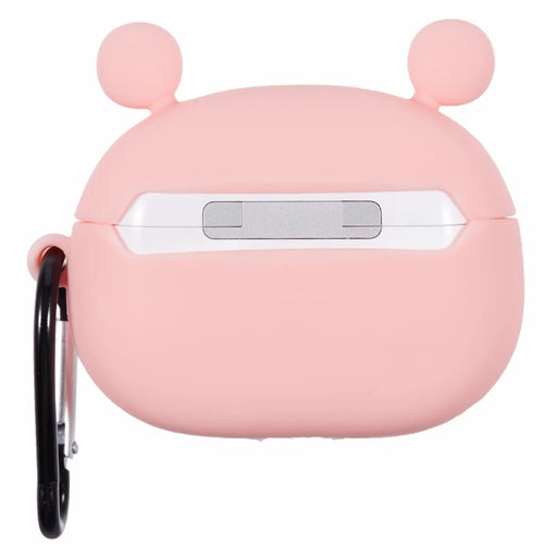 For Apple AirPods Pro Bluetooth-compatible Earphones Silicone Cover Big Eyed Frog Protective Case with Carabiner - Pink - 2