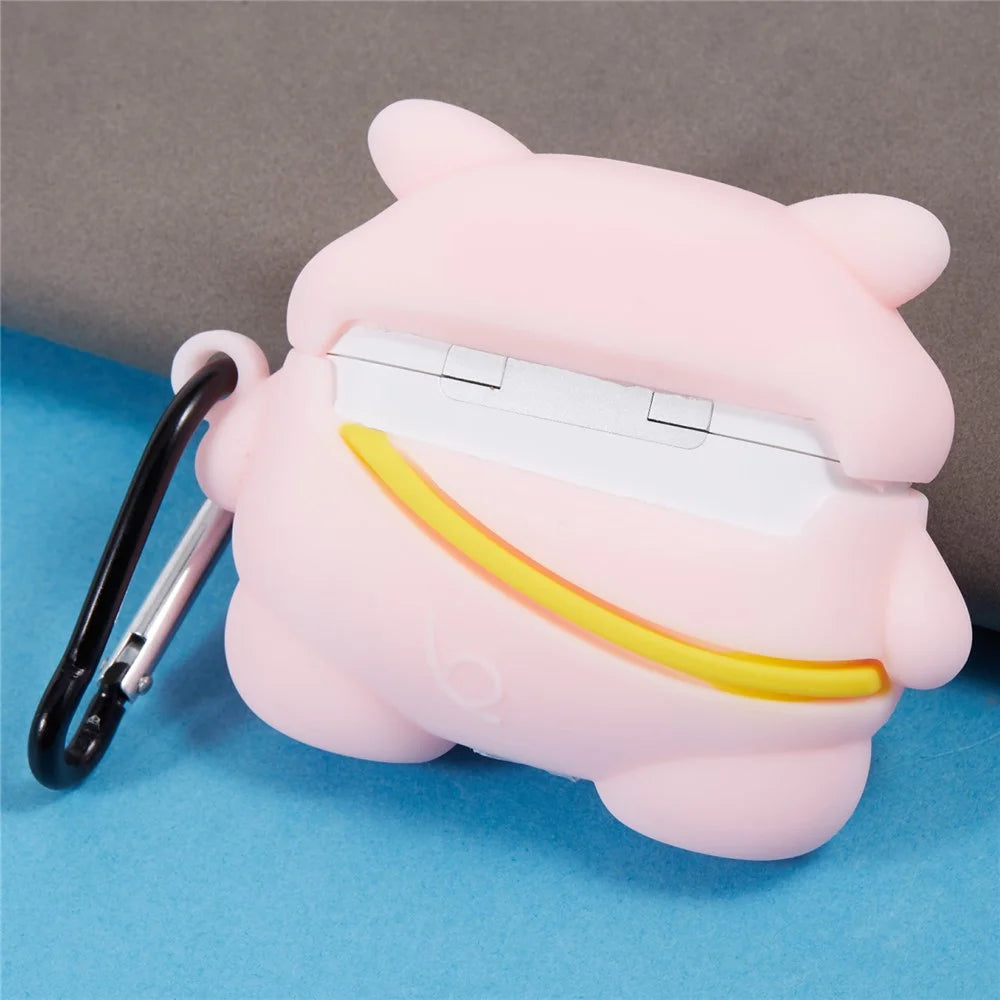 For Apple AirPods Pro Silicone Cover Lovely Cartoon Pig Bluetooth-compatible Earphones Protective Case - 4