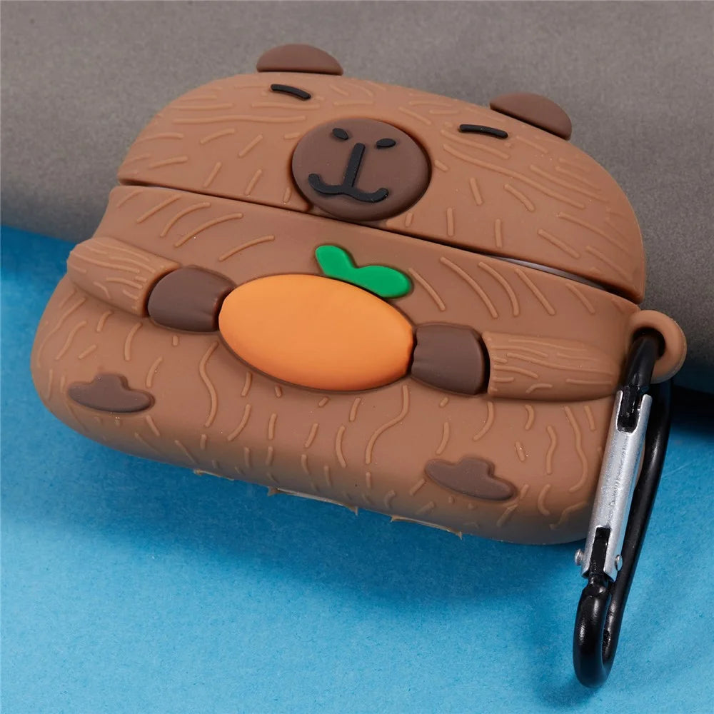 For Apple AirPods Pro 2 / AirPods Pro Silicone Cover Cute Capybara Bluetooth-compatible Earphones Protective Case - 3