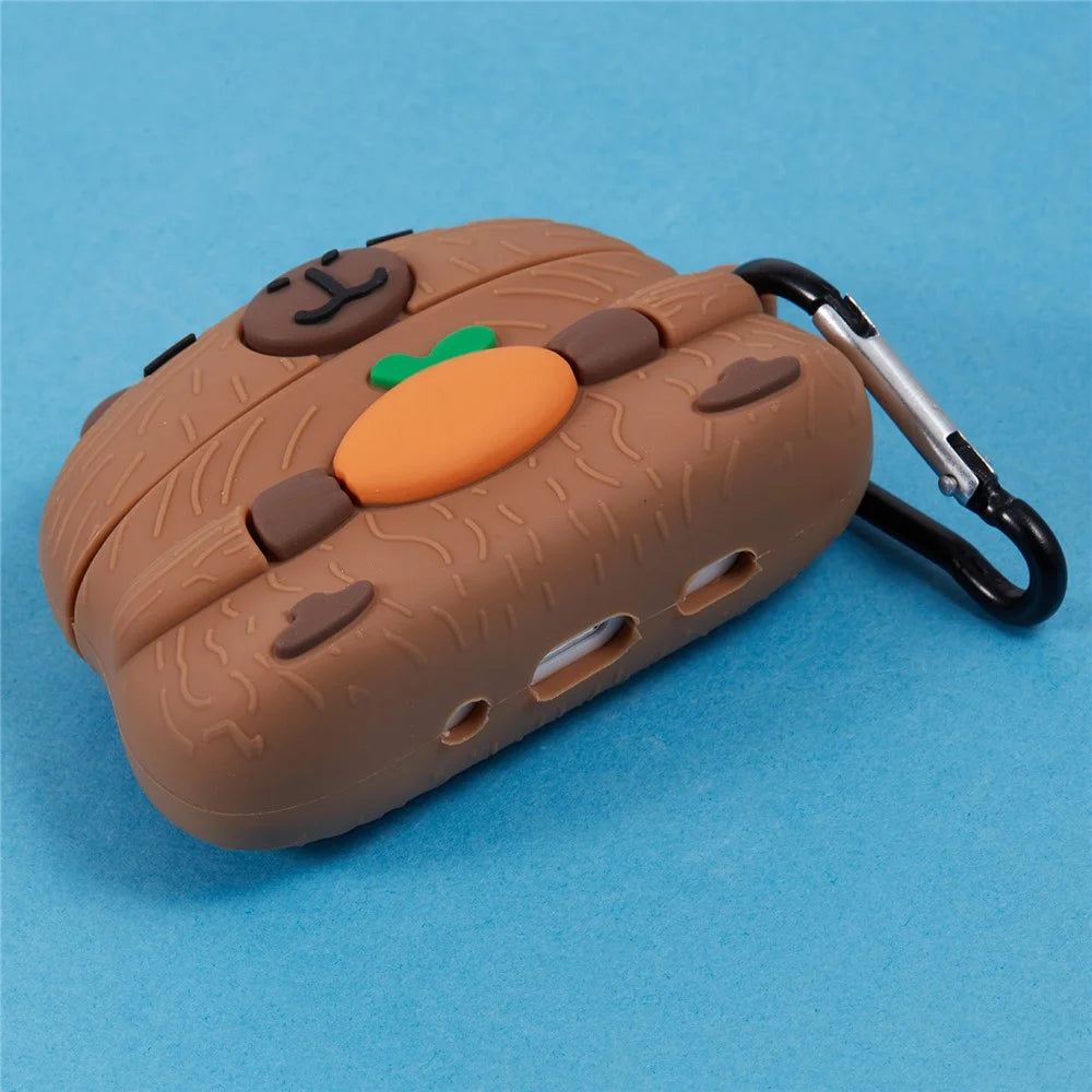 For Apple AirPods Pro 2 / AirPods Pro Silicone Cover Cute Capybara Bluetooth-compatible Earphones Protective Case - 6