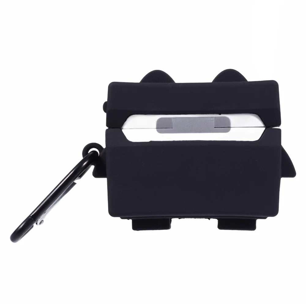 For Apple AirPods Pro Bluetooth-compatible Earphones Silicone Cover Black Robot Protective Case - 2