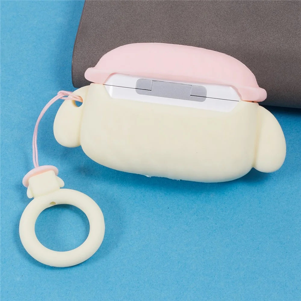For Apple AirPods Pro Bluetooth-compatible Earphones Silicone Cover Teddy Protective Case - Beige - 6