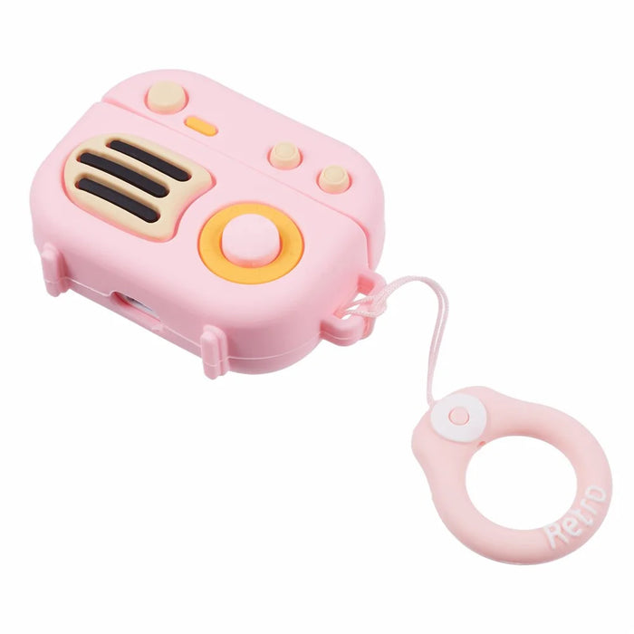 For Apple AirPods Pro Bluetooth-compatible Earphones Silicone Cover Speaker Shape Protective Case - Pink - 3