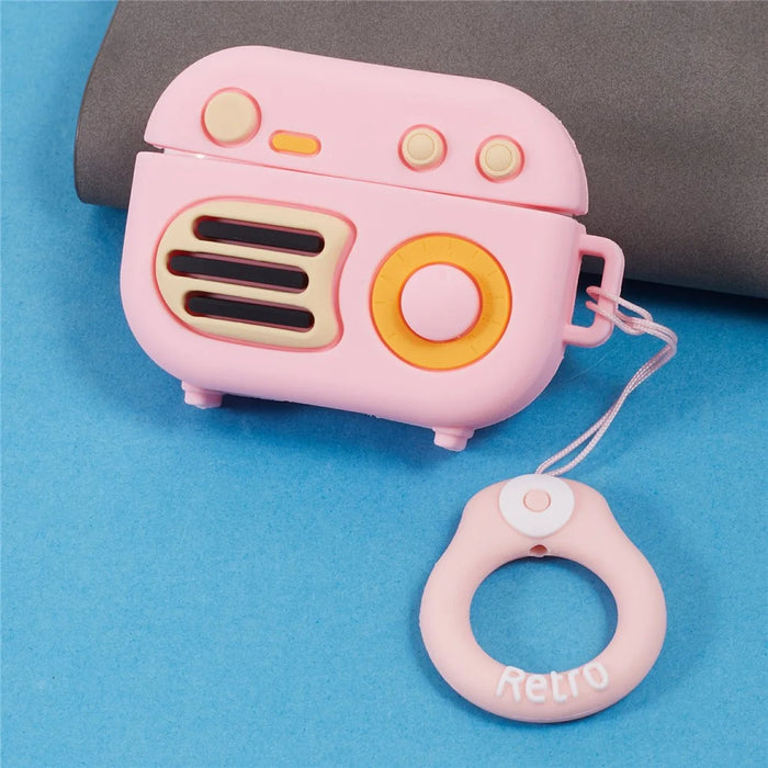 For Apple AirPods Pro Bluetooth-compatible Earphones Silicone Cover Speaker Shape Protective Case - Pink - 5