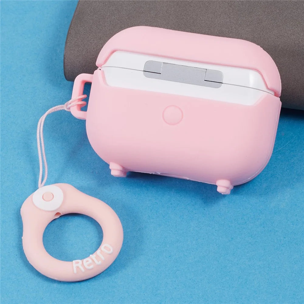 For Apple AirPods Pro Bluetooth-compatible Earphones Silicone Cover Speaker Shape Protective Case - Pink - 6
