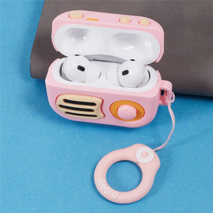 For Apple AirPods Pro Bluetooth-compatible Earphones Silicone Cover Speaker Shape Protective Case - Pink - 7