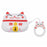 Silicone Cover for Apple AirPods Pro Bluetooth-compatible Earphones Lucky Cat Protective Case with Loop Strap - White - 1