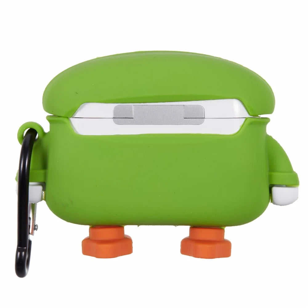 Silicone Cover for Apple AirPods Pro Raincoat Duck Bluetooth-compatible Earphones Protective Case with Carabiner - 2
