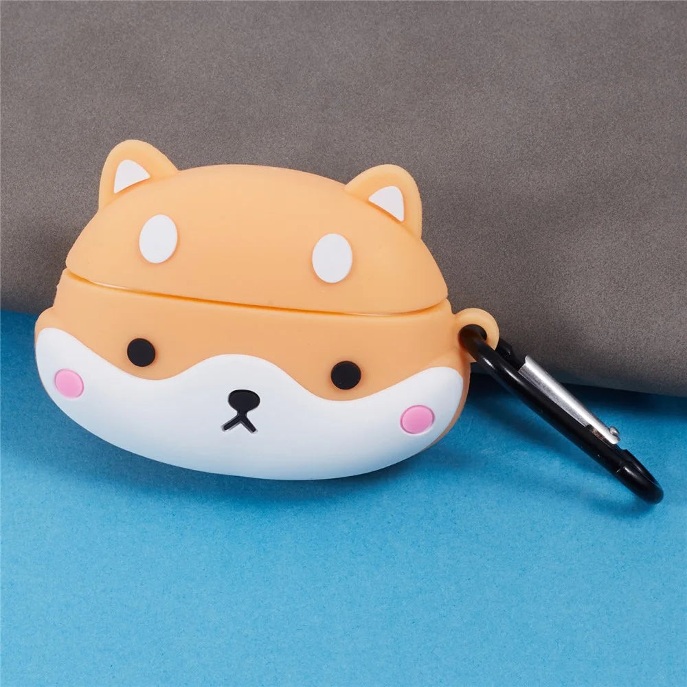 For Apple AirPods Pro Bluetooth-compatible Earphones Silicone Cover Shiba Inu Shape Protective Case - 5