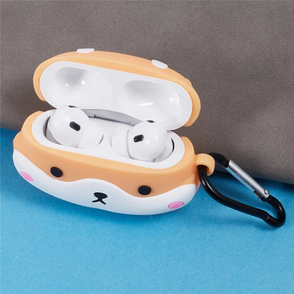 For Apple AirPods Pro Bluetooth-compatible Earphones Silicone Cover Shiba Inu Shape Protective Case - 7