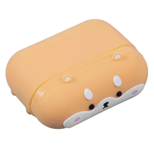 For Apple AirPods Pro Silicone Case Shiba Inu Design Bluetooth-compatible Earphone Cover with Carabiner - 1