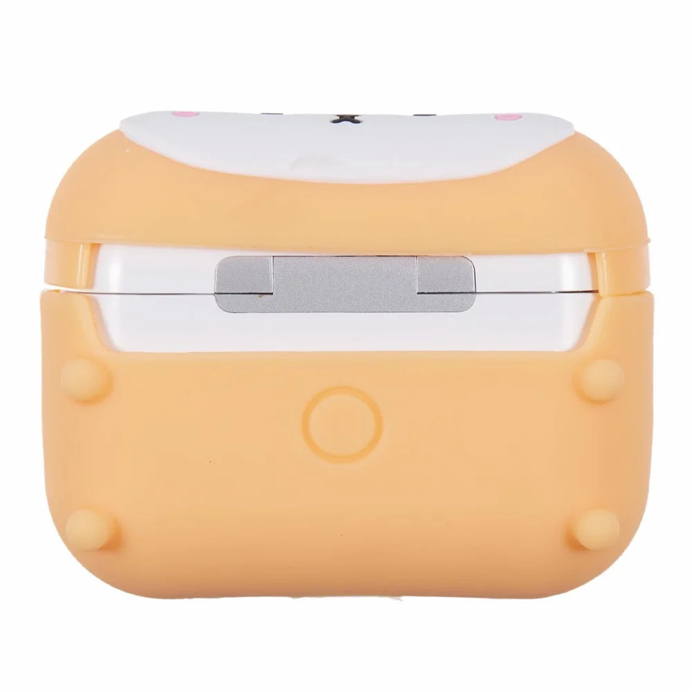 For Apple AirPods Pro Silicone Case Shiba Inu Design Bluetooth-compatible Earphone Cover with Carabiner - 4