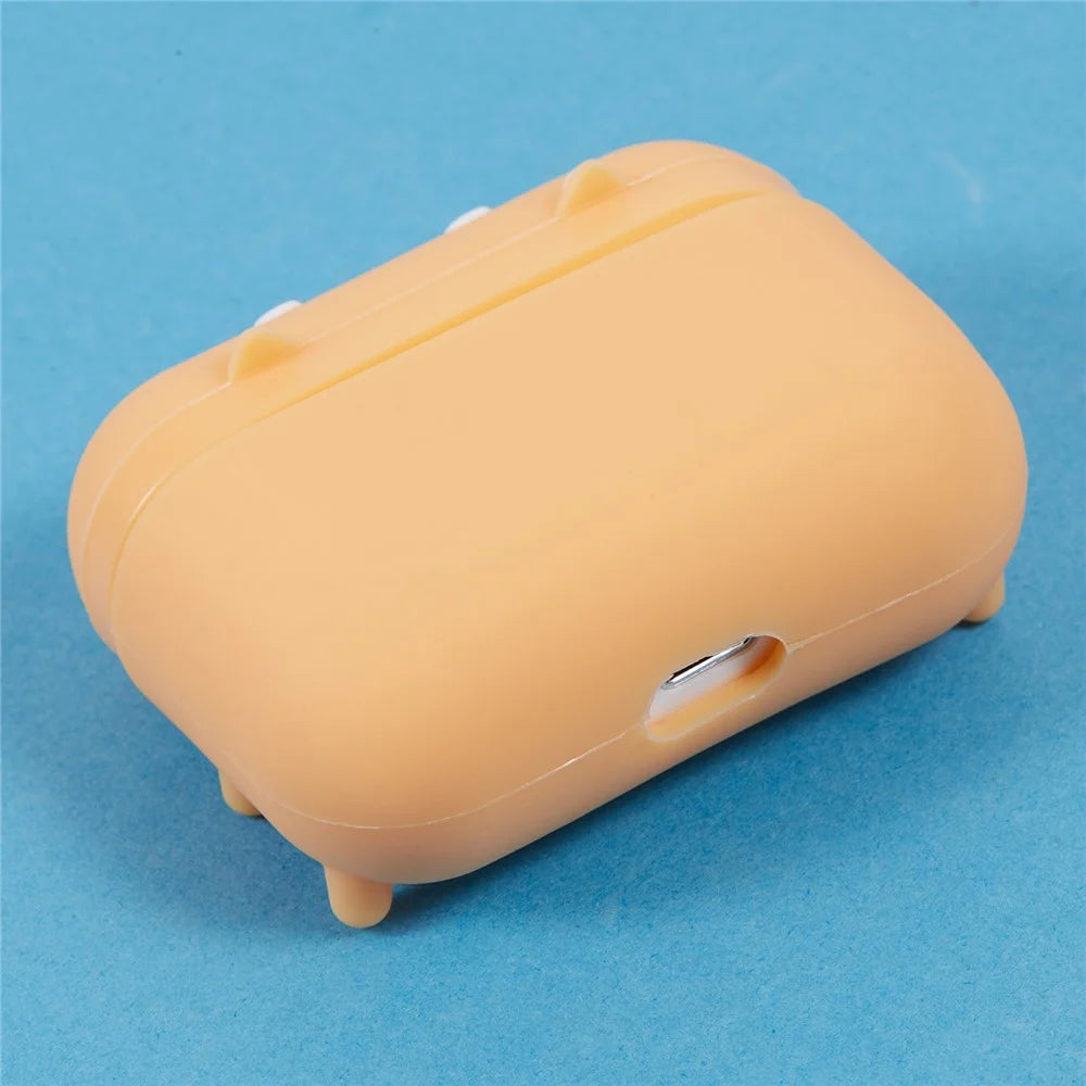 For Apple AirPods Pro Silicone Case Shiba Inu Design Bluetooth-compatible Earphone Cover with Carabiner - 5