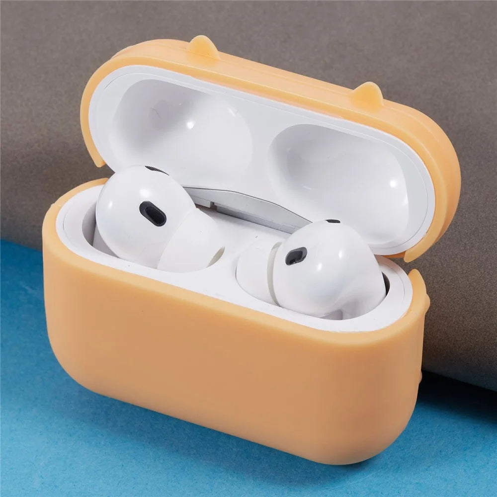 For Apple AirPods Pro Silicone Case Shiba Inu Design Bluetooth-compatible Earphone Cover with Carabiner - 6