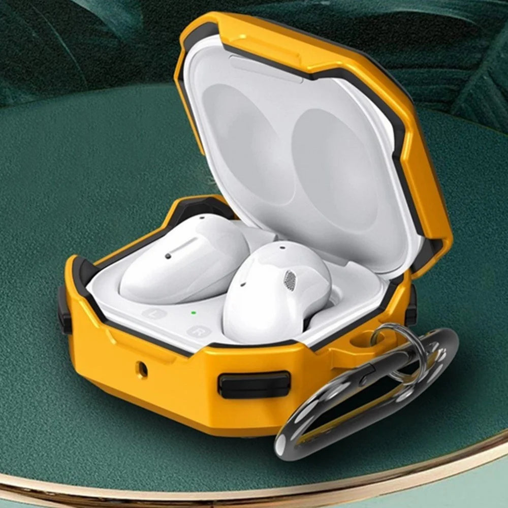For Samsung Galaxy Buds FE / Buds2 Pro / Buds2 / Buds Pro / Buds Live Bluetooth-compatible Earphone Cover TPU+PC Anti-Drop Case - Yellow - 4