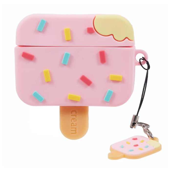 For Apple AirPods Pro Silicone Case Ice Cream Design Bluetooth-compatible Earphone Cover - Pink - 1
