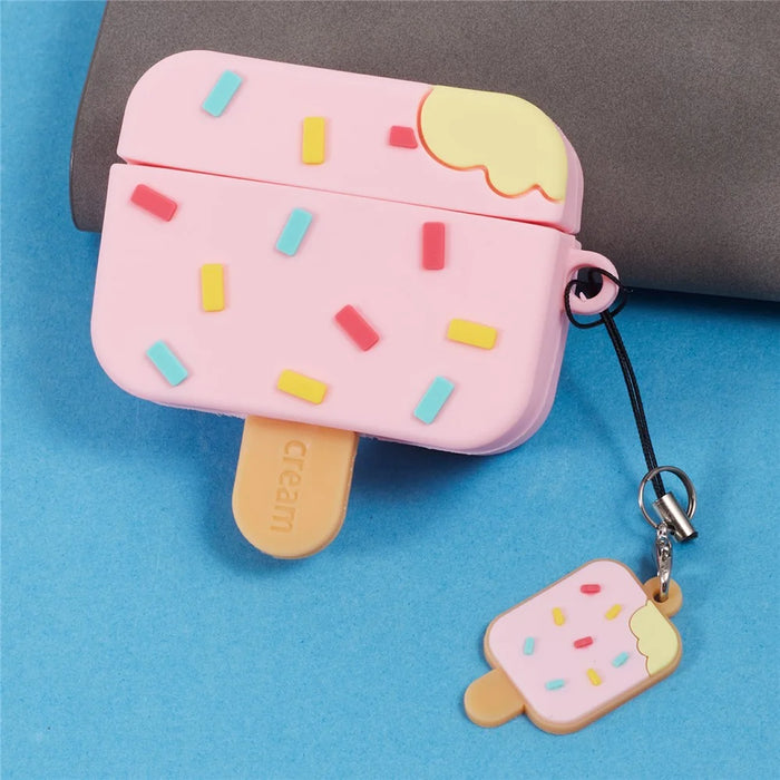 For Apple AirPods Pro Silicone Case Ice Cream Design Bluetooth-compatible Earphone Cover - Pink - 6