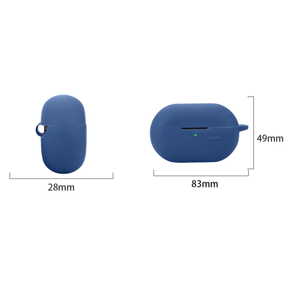 For SoundPEATS Pearlclip Case Bluetooth-compatible Earphone Silicone Cover with Anti-Lost Buckle - Dark Blue - 3