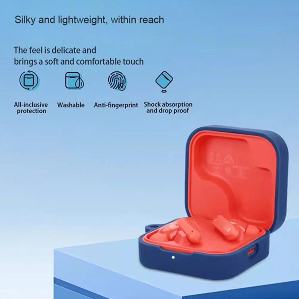For Nothing CMF Buds Pro 2 Case Bluetooth-compatible Earphone Silicone Cover with Anti-Lost Buckle - Dark Blue - 3
