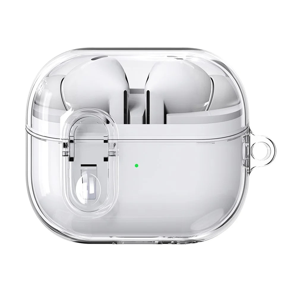 For Samsung Galaxy Buds3 / Buds3 Pro Pressing Buckle Earphone Protective Case Clear TPU+PC Cover - Transparent - 1