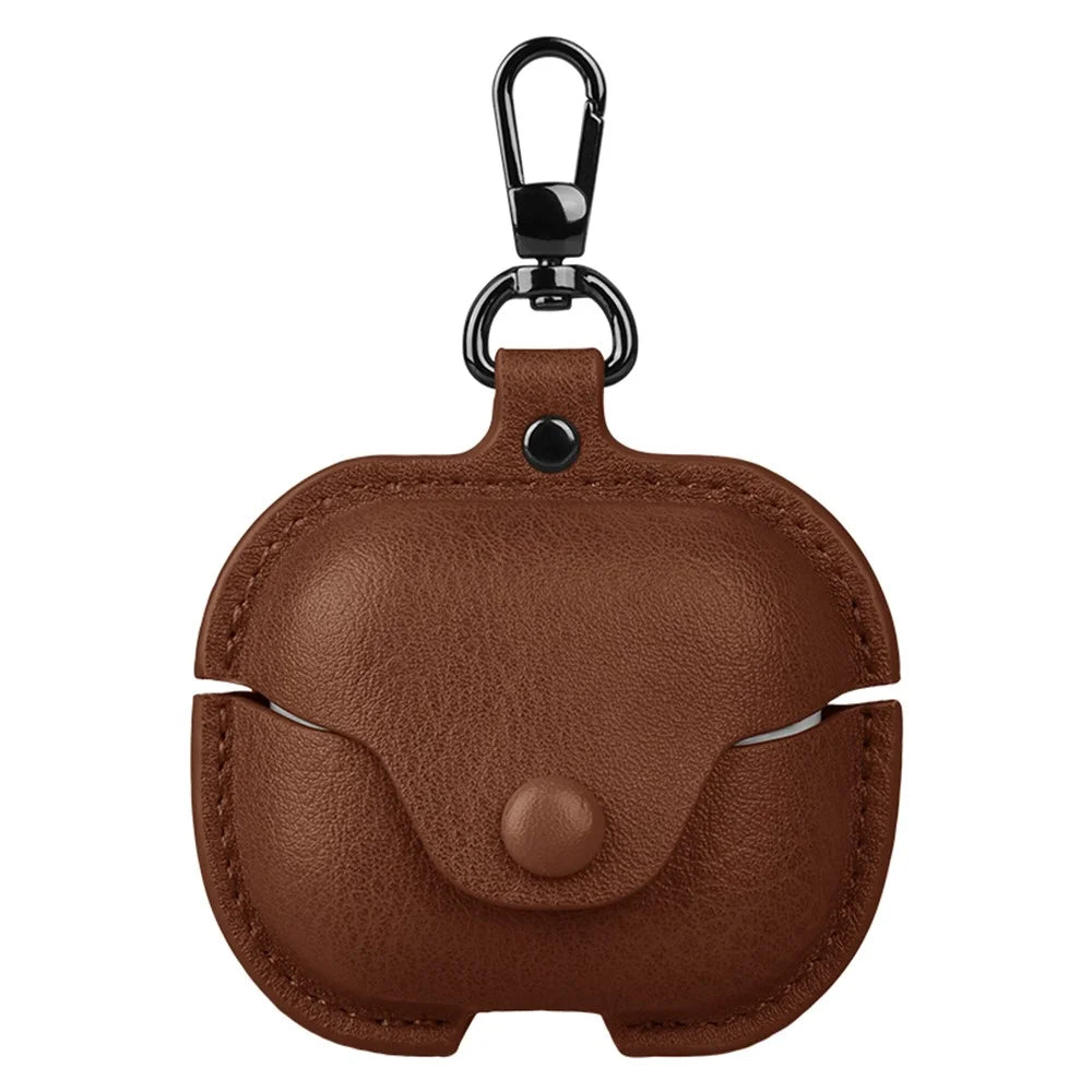 For Samsung Galaxy Buds3 Protective Case Leather+PC Earphone Cover - Brown - 1