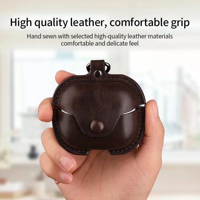 For Samsung Galaxy Buds3 Protective Case Leather+PC Earphone Cover - Brown - 4