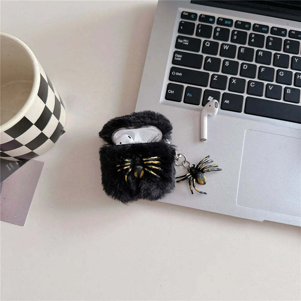 For Apple AirPods with Wireless Charging Case (2019) / AirPods with Charging Case (2019) / (2016) Halloween Fluffy TPU Case with Pendant - 2