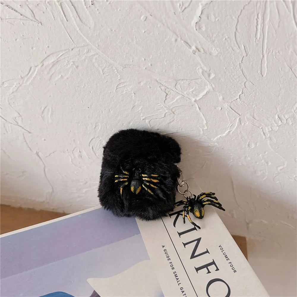 For Apple AirPods with Wireless Charging Case (2019) / AirPods with Charging Case (2019) / (2016) Halloween Fluffy TPU Case with Pendant - 3