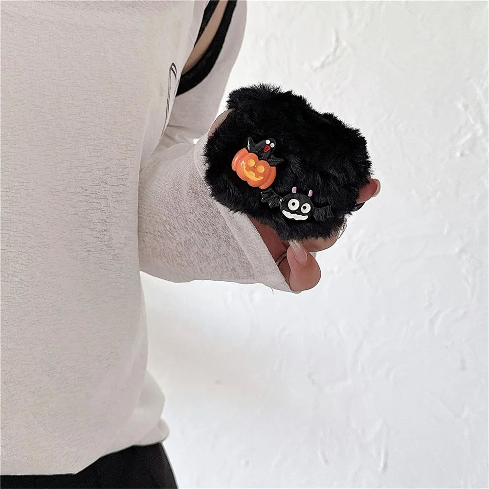 For Apple AirPods Pro 2 / AirPods Pro Case Halloween Pumpkin Bat Fluffy TPU Cover with Ring Buckle - 5