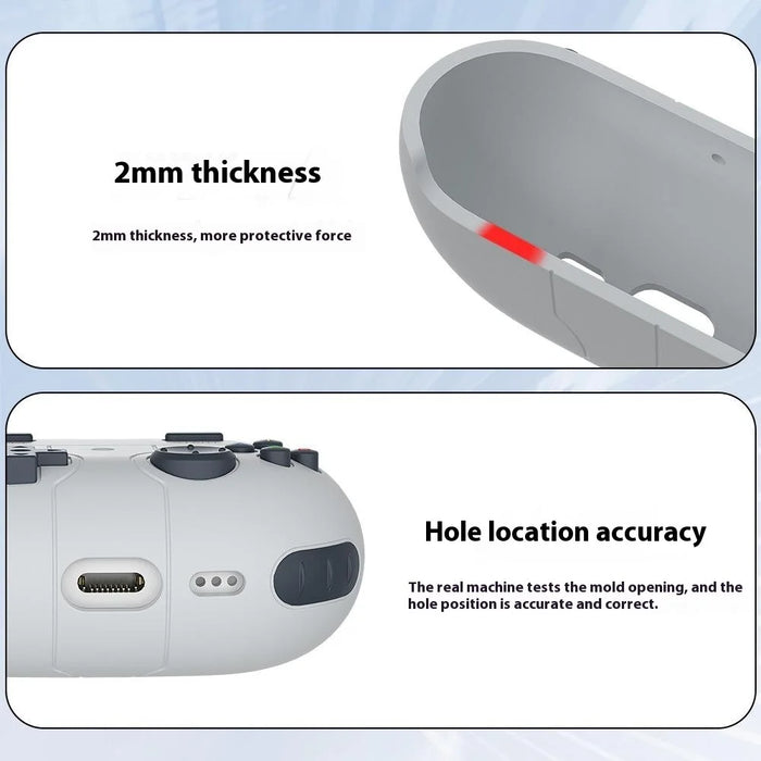 For Huawei Freebuds Pro 3 Case Game Console Design Liquid Silicone Earbuds Cover with Carabiner - Light Grey - 2