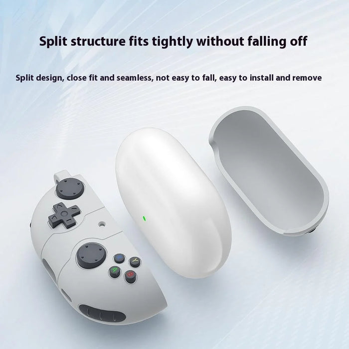 For Huawei Freebuds Pro 3 Case Game Console Design Liquid Silicone Earbuds Cover with Carabiner - Light Grey - 5