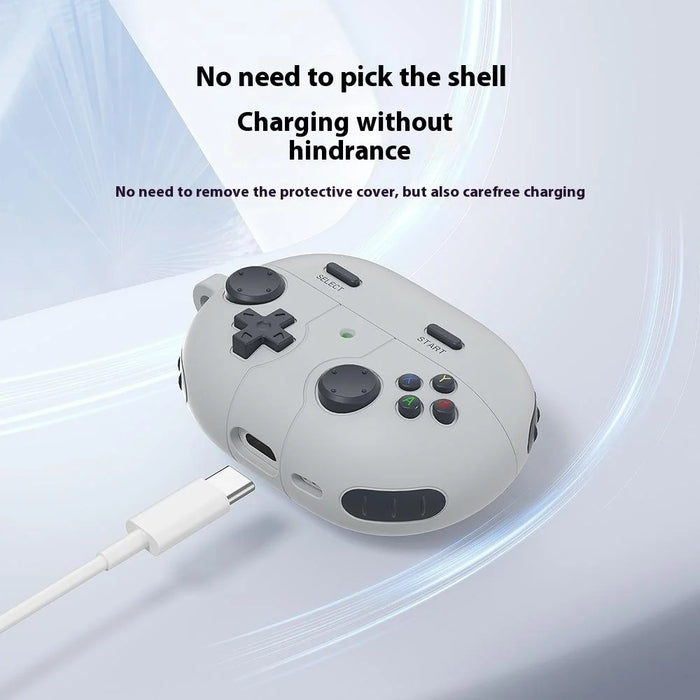For Huawei Freebuds Pro 3 Case Game Console Design Liquid Silicone Earbuds Cover with Carabiner - Light Grey - 7