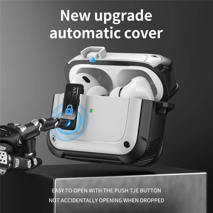 For Apple AirPods Pro 2 / AirPods Pro Case Compatible with MagSafe TPU+PC Automatic Open Earphone Cover - Ivory White - 2