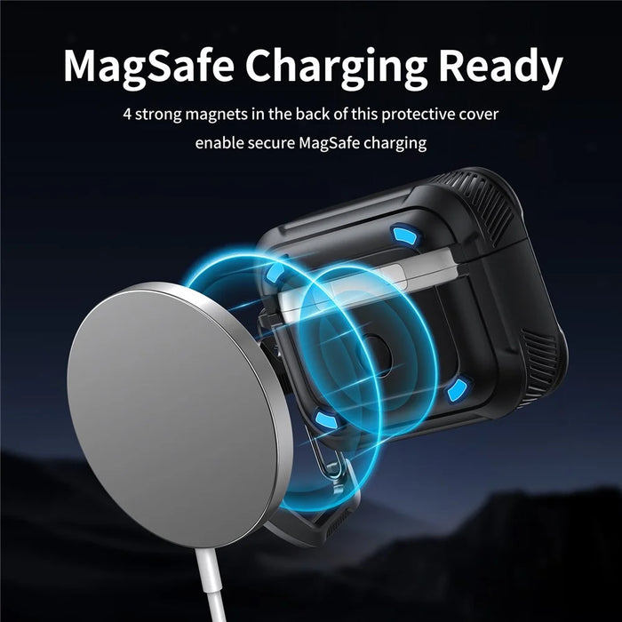 For Apple AirPods Pro 2 / AirPods Pro Case Compatible with MagSafe TPU+PC Automatic Open Earphone Cover - Ivory White - 4