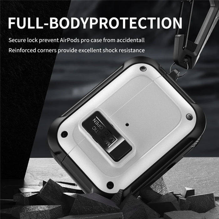 For Apple AirPods Pro 2 / AirPods Pro Case Compatible with MagSafe TPU+PC Automatic Open Earphone Cover - Ivory White - 6