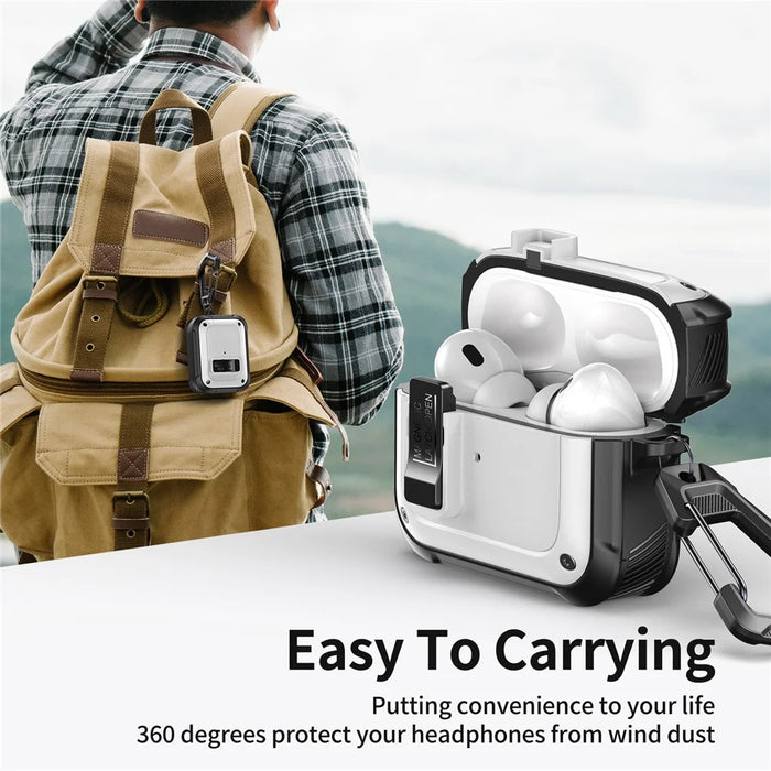 For Apple AirPods Pro 2 / AirPods Pro Case Compatible with MagSafe TPU+PC Automatic Open Earphone Cover - Ivory White - 7