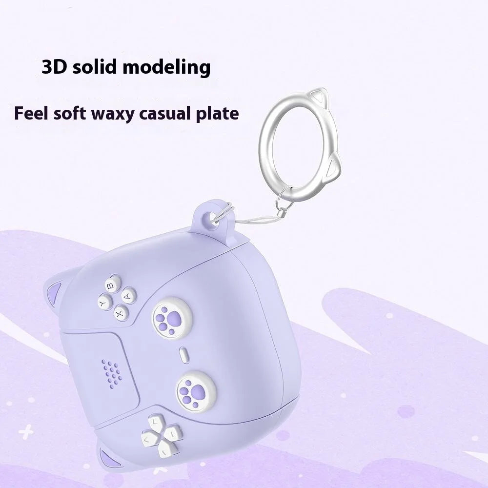 For Samsung Galaxy Buds Live / Buds Pro / Buds2 / Buds2 Pro / Buds FE Case Cute Cat Liquid Silicone Earphone Cover - Light Purple - 5