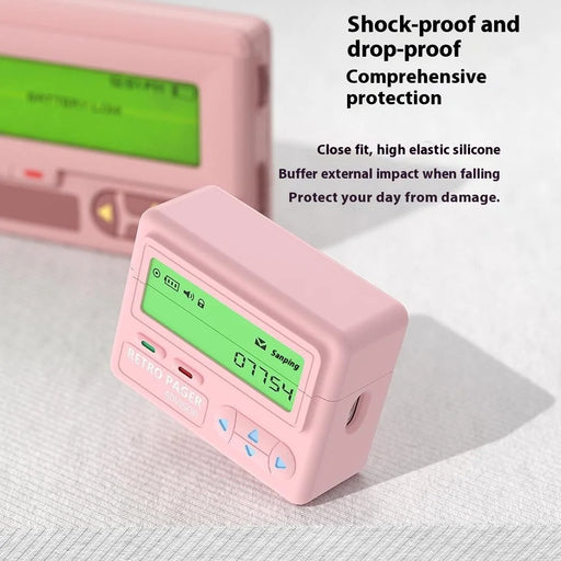 For Apple AirPods Pro 2 / AirPods Pro Case Retro Pager Design Silicone Earbuds Protective Cover - Light Pink - 2